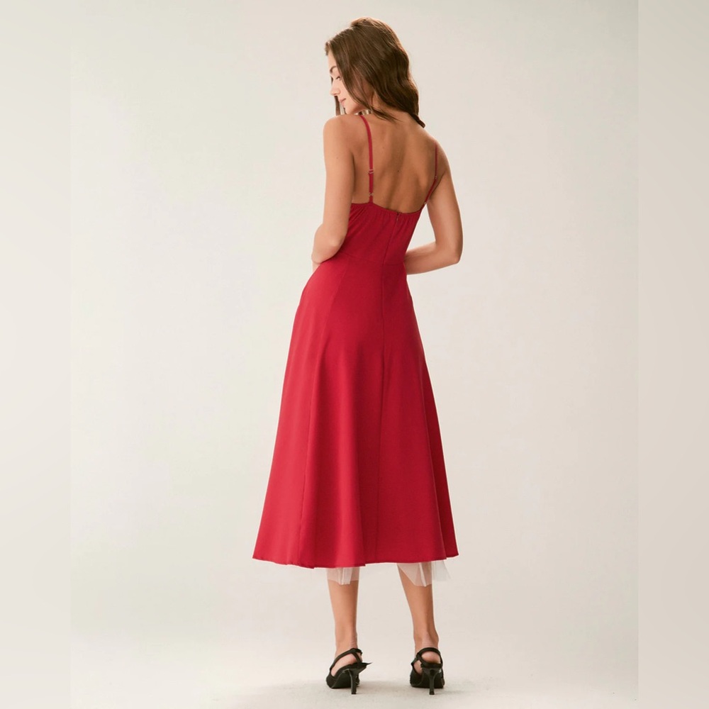 Rihoas Red Sweetheart Neck Slip Maxi Dress - Picture 6 of 9